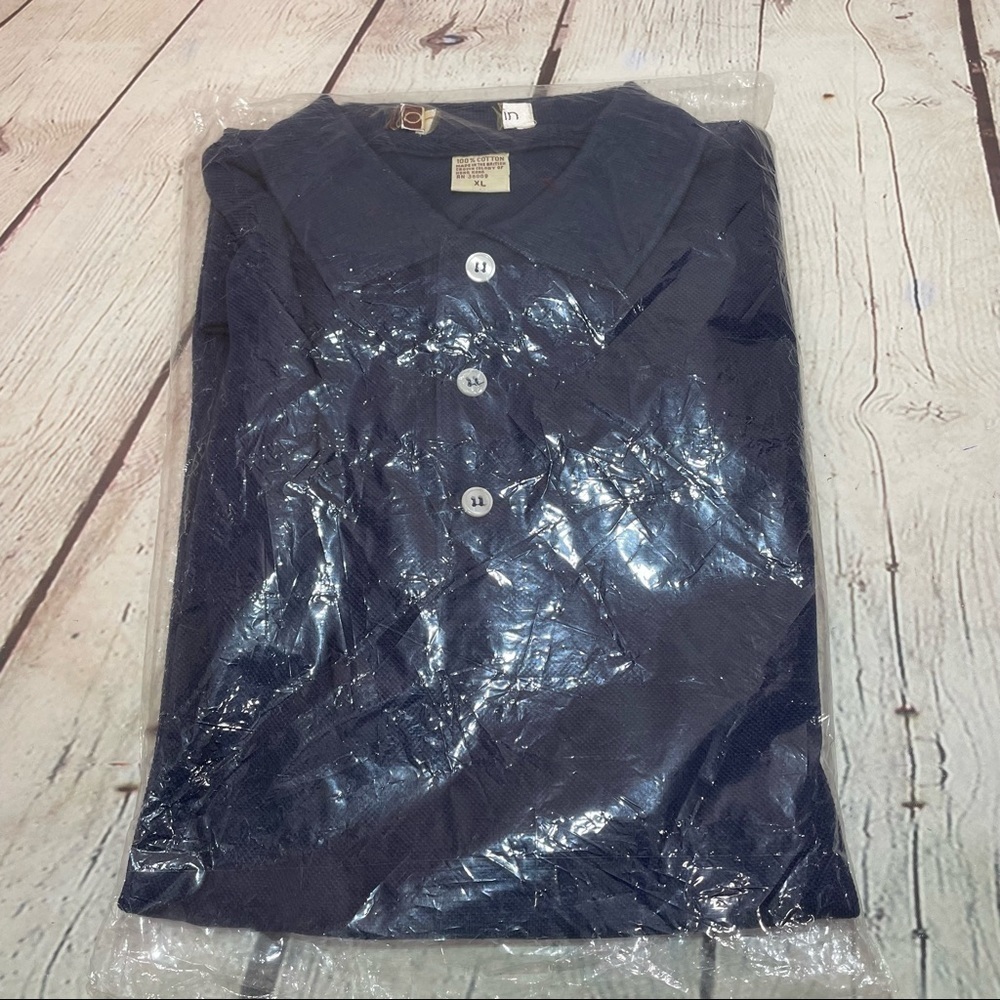 Vintage 90s Calvin Klein Mens Blue Polo Shirt Size XL Cotton NOS Deadstock